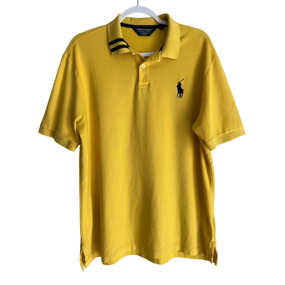 Polo Golf Ralph Lauren Mens XL Yellow Pro Fit Pima Cotton Blend Polo Shirt